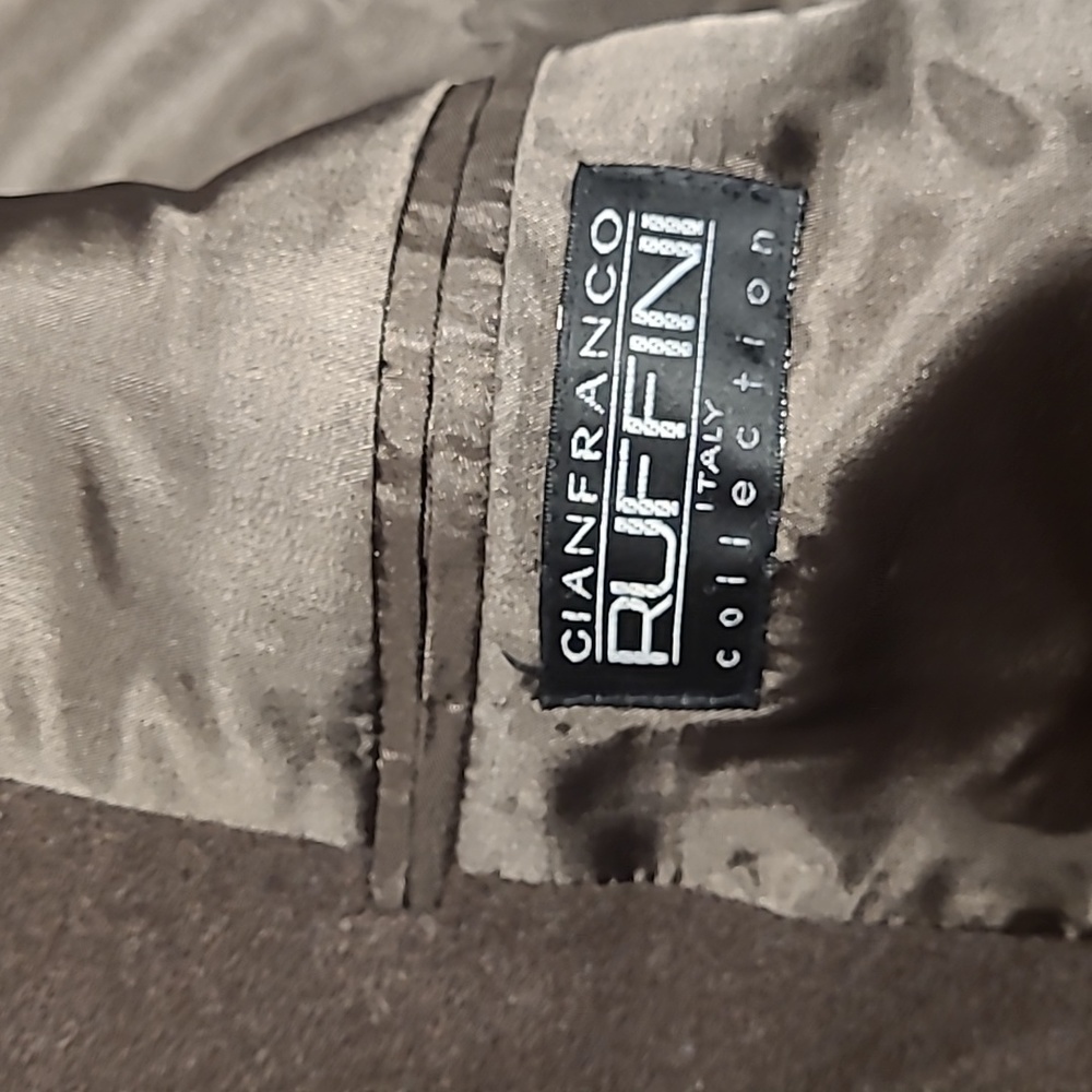 VTG CHOCOLATE BROWN CASHMERE WOVEN IN ITALY SPORT COAT BLAZER - Picture 9 of 11